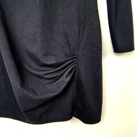 NWT Lulus Black Long Sleeve Dress Size Medium Mini Ruching Concert Wedding Guest - Picture 3 of 4